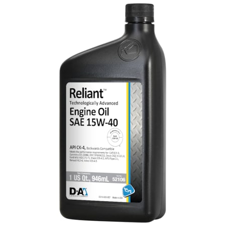 D-A Lubricant Co D-A Reliant Heavy Duty Engine Oil SAE 15W40, CK-4 - 12/1 Quart Case 52106